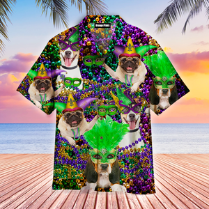 Happy Dogs Happy Mardi Gras - Hawaiian Shirt