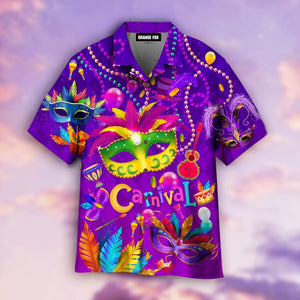 Happy Mardi Gras Carnival Purple - Hawaiian Shirt