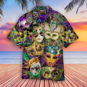 Happy Mardi Gras Carnival Purple - Hawaiian Shirt