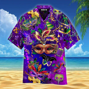 Happy Mardi Gras Purple - Hawaiian Shirt