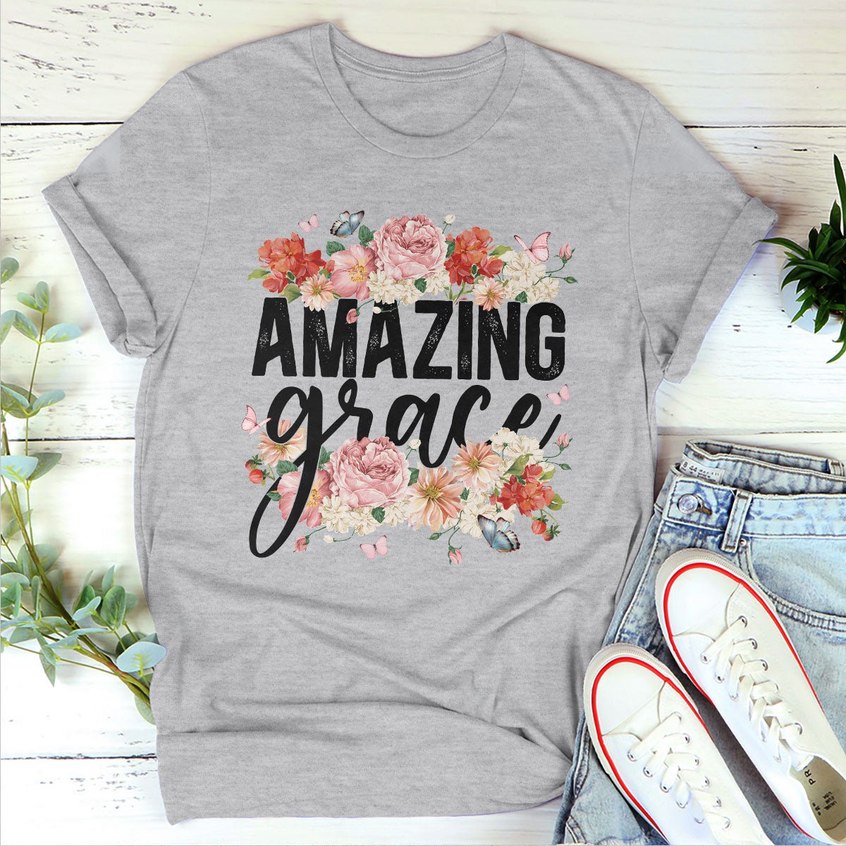 Amazing Grace - Awesome Flower Unisex T-shirt pt14