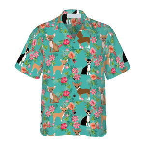 Hibiscus Floral Chihuahua Hawaiian Shirt For Men