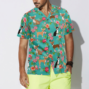 Hibiscus Floral Chihuahua Hawaiian Shirt For Men