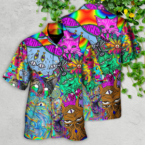 Hippie Cat Break My Mind - Hawaiian Shirt