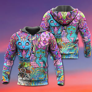 Hippie Cat Wonderful World - Hoodie