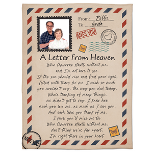 Custom Photo A Letter From Heaven - Memorial Gift For Family - Personalized Blanket