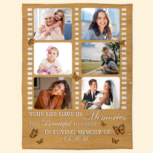 Custom Photo Too Beautiful To Forget - Memorial Gift For Family - Personalized Blanket