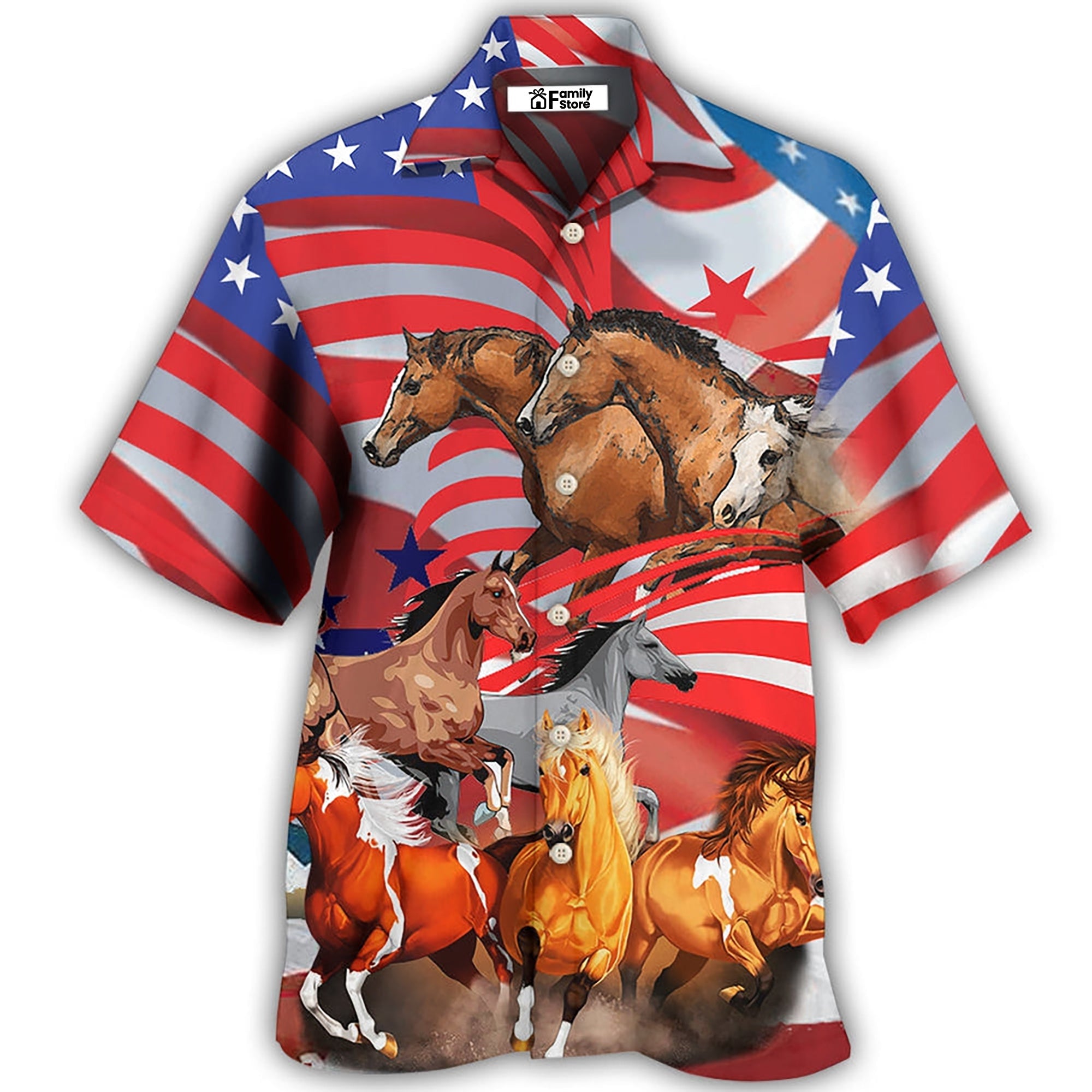 Horse Independence Day America - Hawaiian Shirt