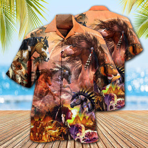 Horse Spirit Native American - Hawaiian Shirt