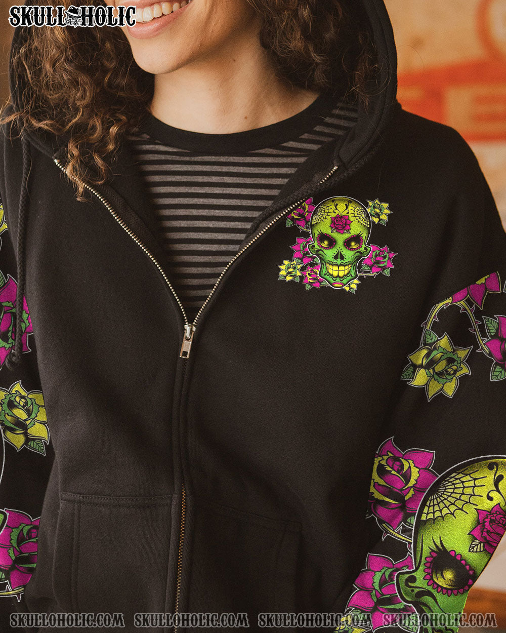 I AM A SWEET GIRL BUT IF YOU PISS ME OFF SUGAR SKULL ALL OVER PRINT TLTW0612222_Long sleeves_Zip Hoodie_2XL 1 l3gVu
