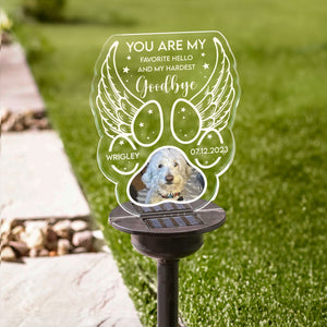 You Are My Favorite Hello And My Hardest Goodbye - Memorial Gift For Pet Lovers - Personalized Slar Light NA94