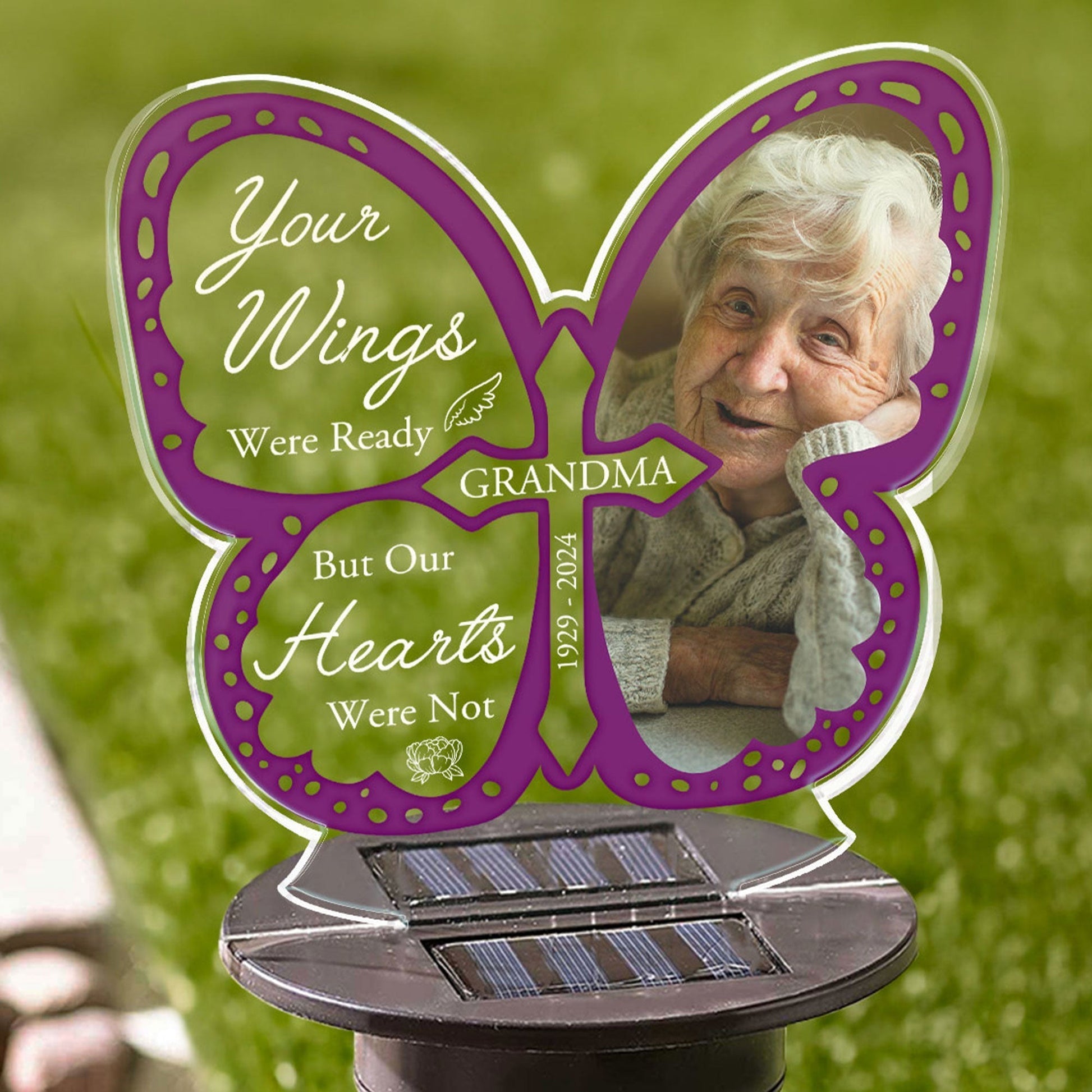 Your Wings Were Ready - Memorial Gift - Personalized Solar Light NA94