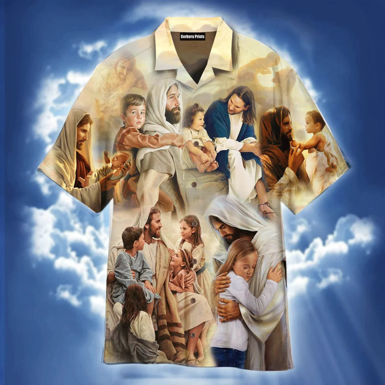 Jesus With The Children Yellow Aloha - Hawaiian Shirt