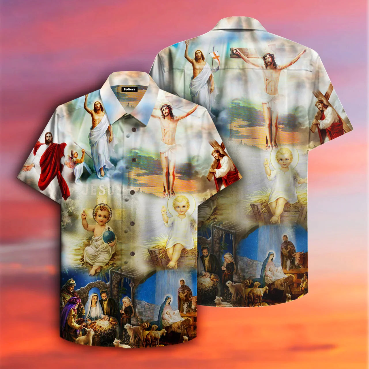 The Born Of Jesus White Aloha - Hawaiian Shirt