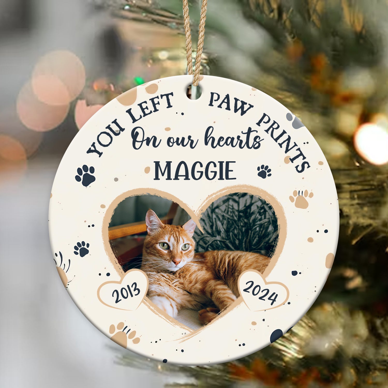 In Loving Memory - Pet Memorial - Personalized Ceramic Ornament DN100