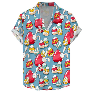 Easter Red Egg Bunny Pattern - Hawaiian Shirt