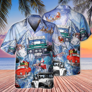 Jeep Reindeer Flying Into Galaxy - Hawaiian Shirt