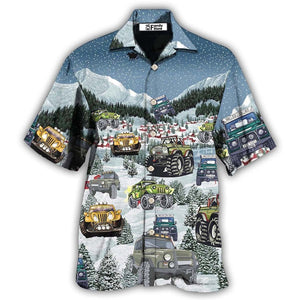 Jeep Snow Party Merry Christmas - Hawaiian Shirt