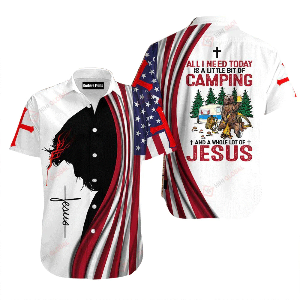 Jesus Camping White Aloha - Hawaiian Shirt