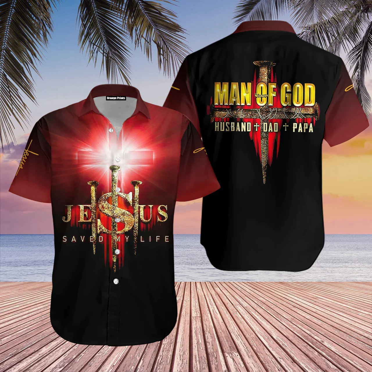 Jesus Man Of God Red Aloha - Hawaiian Shirt