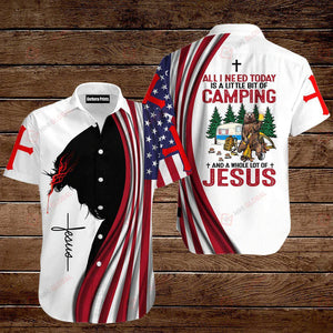 Jesus Camping White Aloha - Hawaiian Shirt