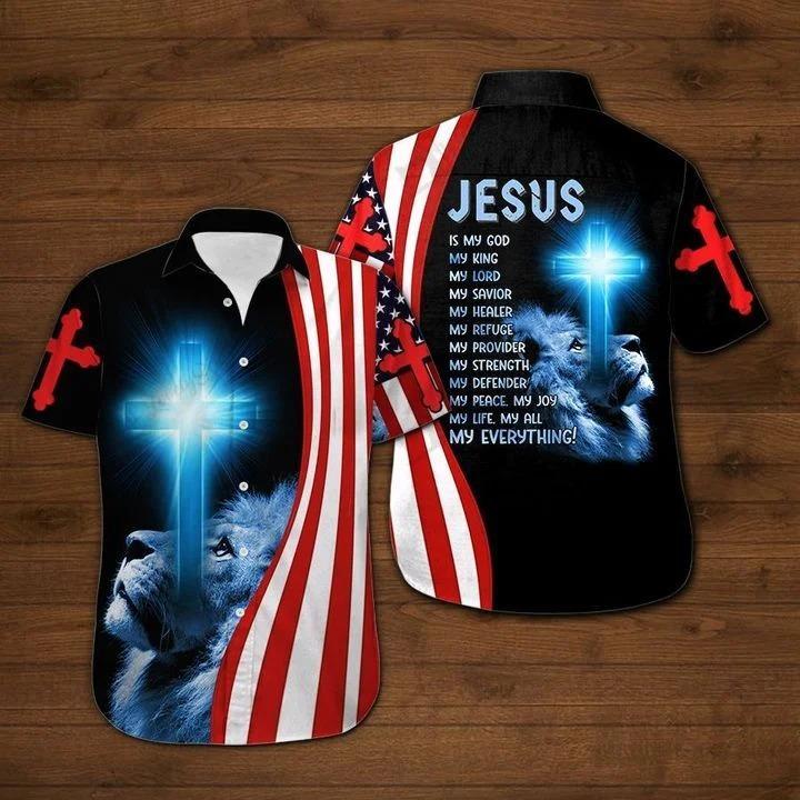 Jesus Is My God Black Aloha - Hawaiian Shirt