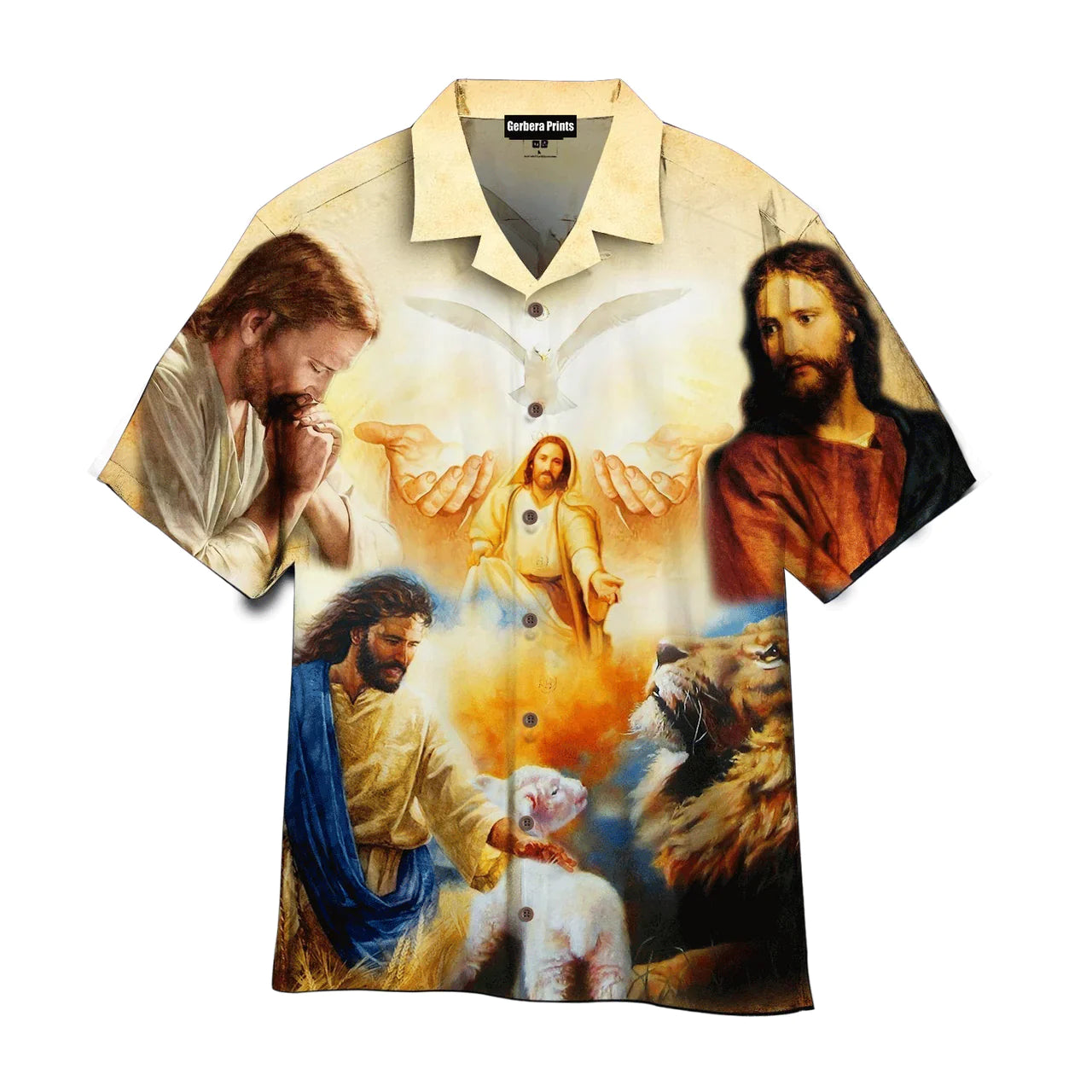 Jesus Bless The World Yellow Aloha - Hawaiian Shirt