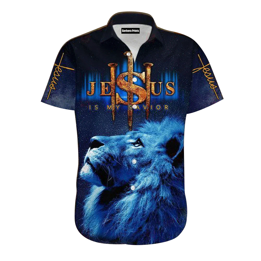 My Savior Jesus Blue Aloha - Hawaiian Shirt