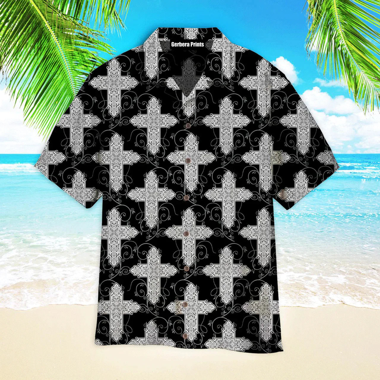 Christian Jesus Cross Pattern Aloha - Hawaiian Shirt