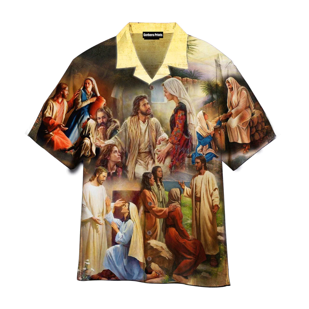 Jesus Speaks To The Woman Yellow Aloha - Hawaiian Shirt