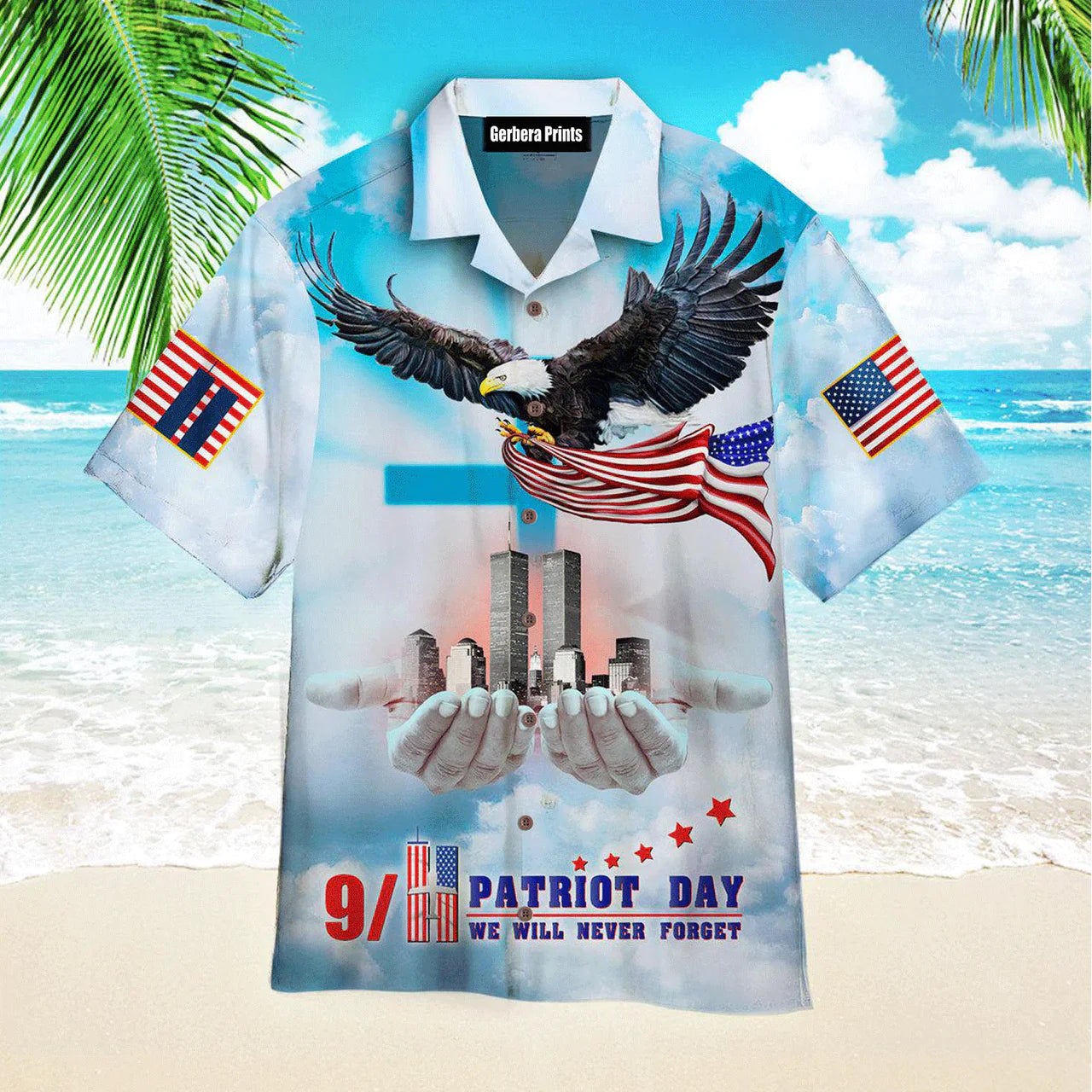 Jesus Eagle Patriot American Flag Aloha - Hawaiian Shirt