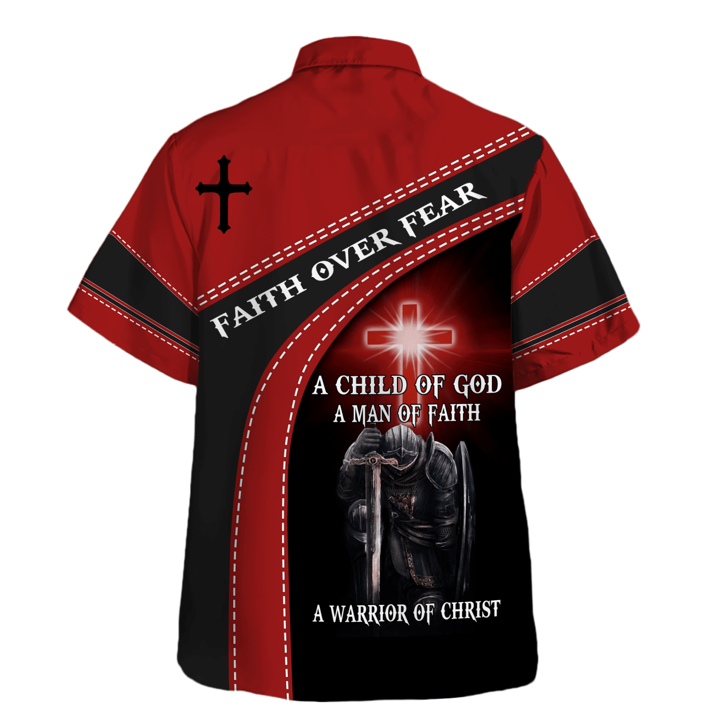 Jesus A Child Of God A Man Of Faith Red - Hawaiian Shirt