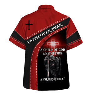 Jesus A Child Of God A Man Of Faith Red - Hawaiian Shirt