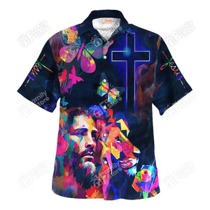 Jesus And Lion Colorful - Hawaiian Shirt