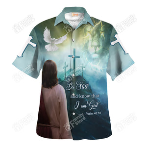 Jesus Be Still And Know That I Am God Blue - Hawaiian Shirt