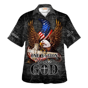 Jesus Eagle One Nation Under God - Hawaiian Shirt