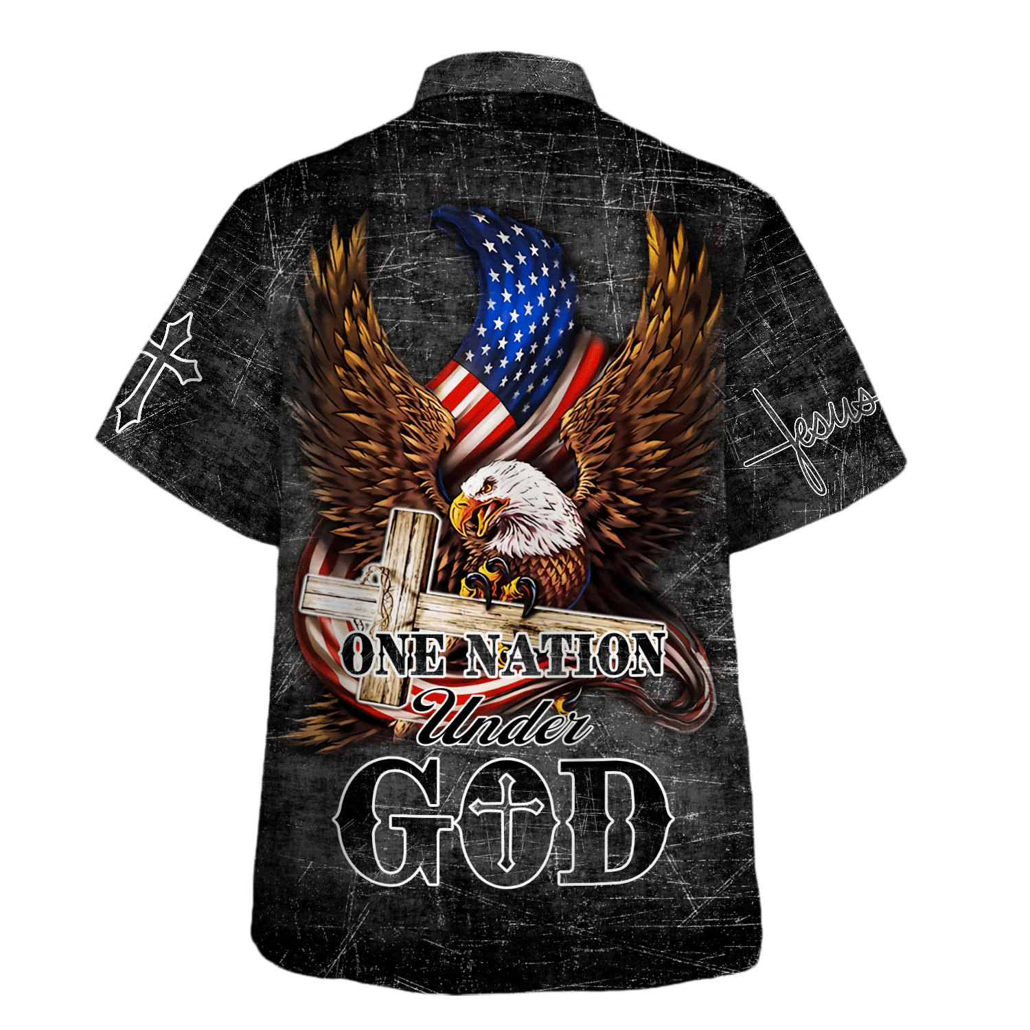 Jesus Eagle One Nation Under God - Hawaiian Shirt