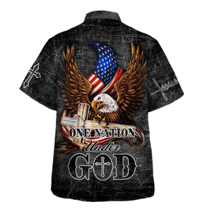 Jesus Eagle One Nation Under God - Hawaiian Shirt