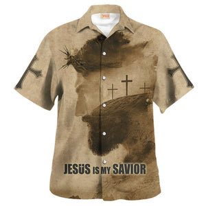 Jesus Is My Savior Earth Brown - For Men And Women - Hawaiian Shirt