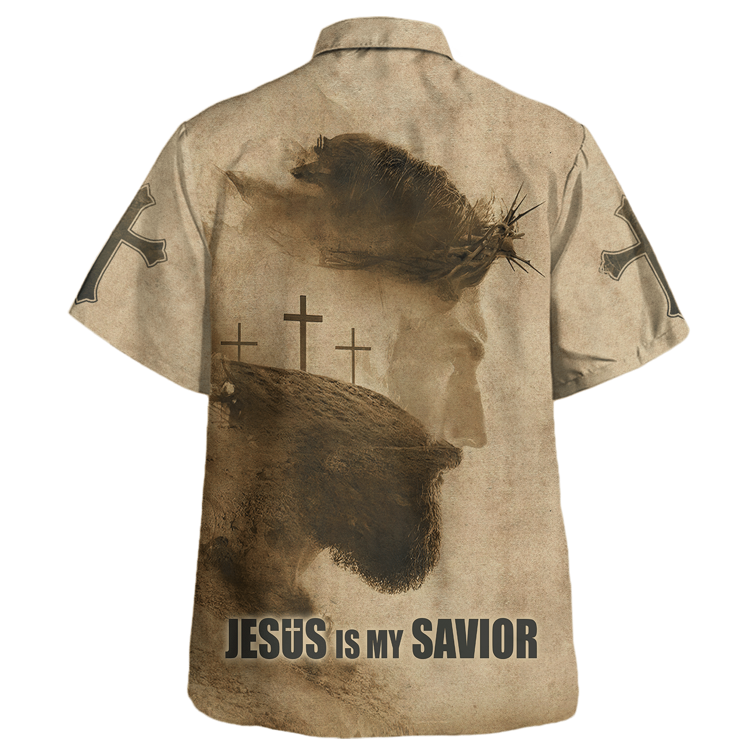 Jesus Is My Savior Earth Brown - For Men And Women - Hawaiian Shirt