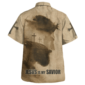 Jesus Is My Savior Earth Brown - For Men And Women - Hawaiian Shirt