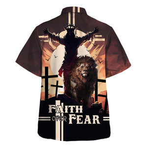 Jesus Faith Over Fear Lion - Hawaiian Shirt