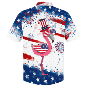 Jesus Flamingo Independence - Hawaiian Shirt