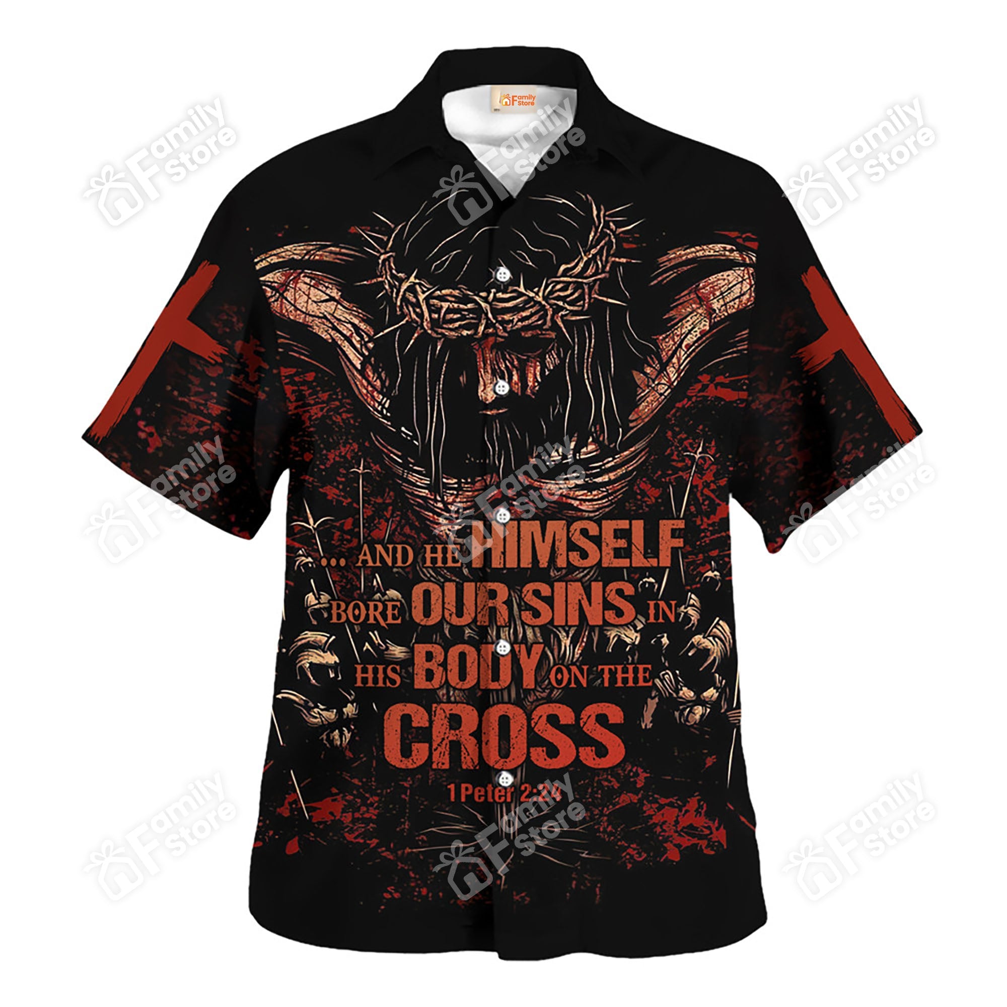 Jesus He HimSelf Our Sins Body Cross - Hawaiian Shirt