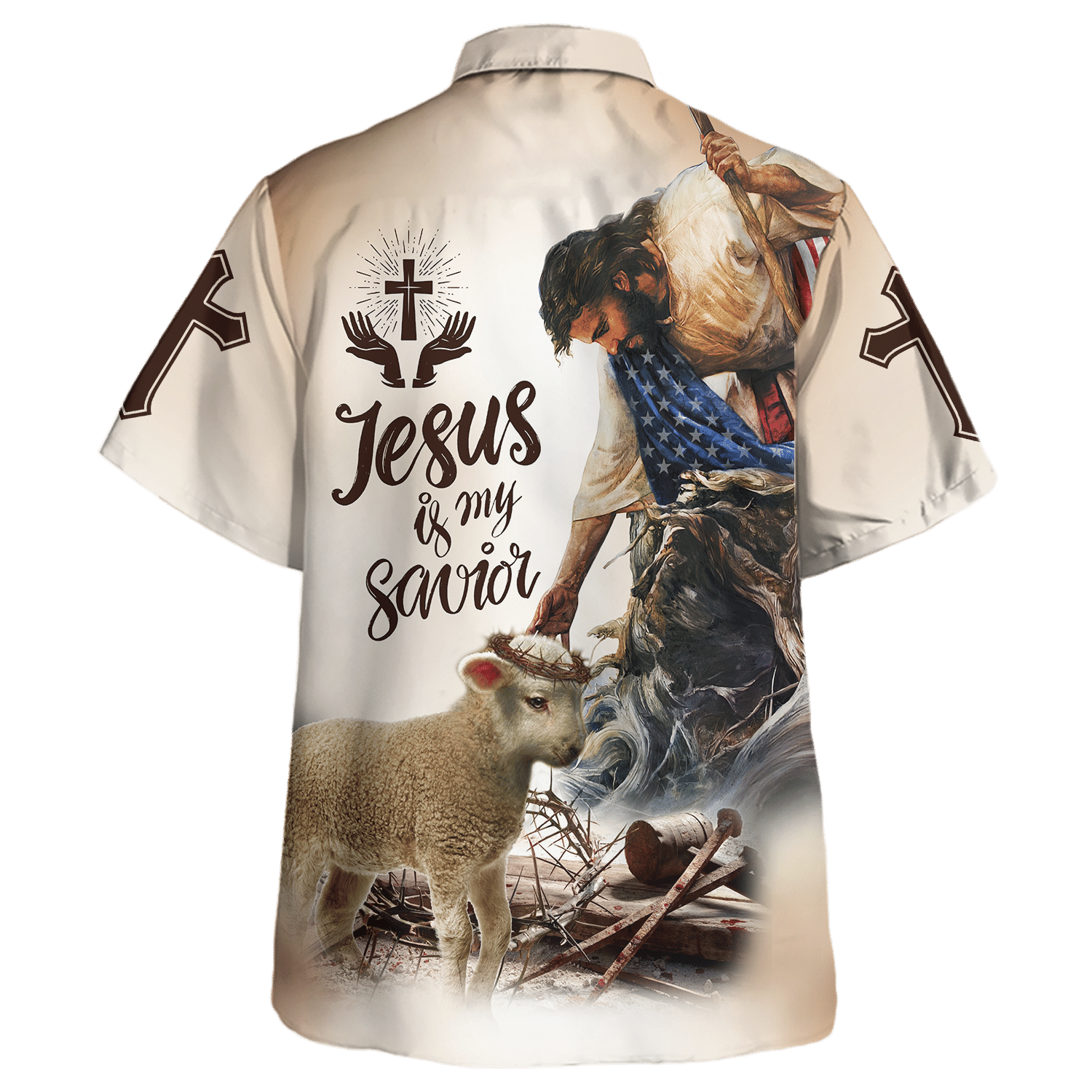 Jesus Is My Savion, Jesus With Goat - Hawaiian Shirt