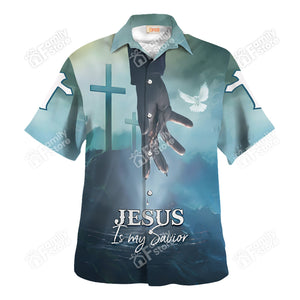 Jesus Is My Savior Bleeding Hand - Hawaiian Shirt