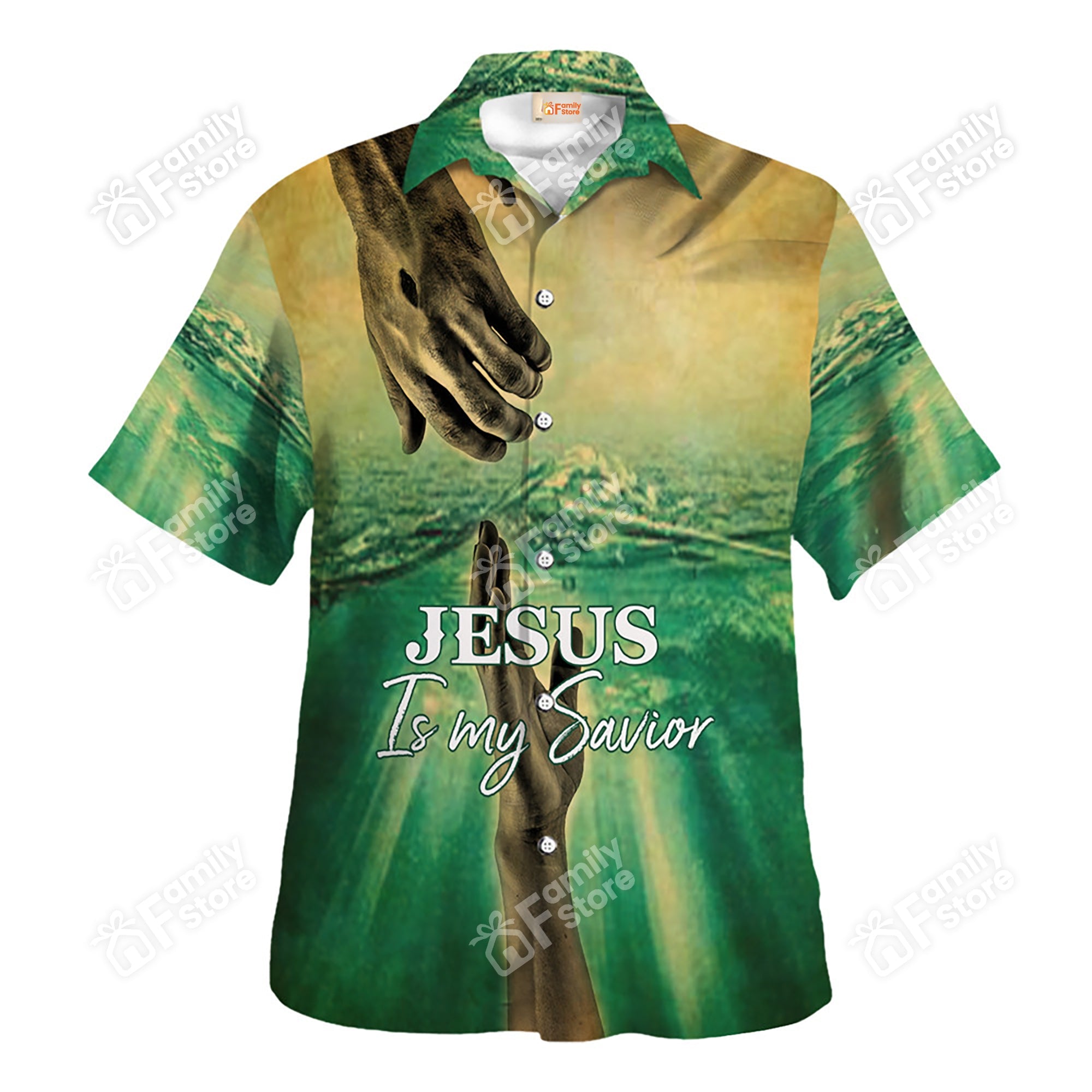 Jesus Is My Savior Hold Your Hand - Hawaiian Shirt