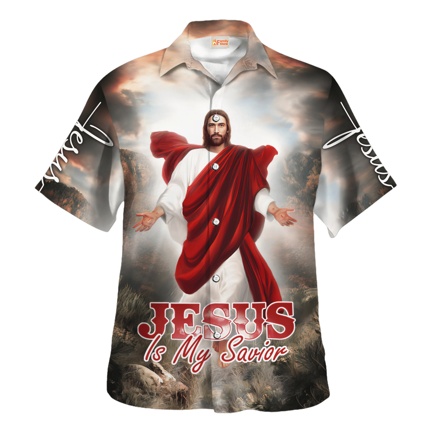 Jesus Is My Savior Red - For Men And Women - Hawaiian Shirt