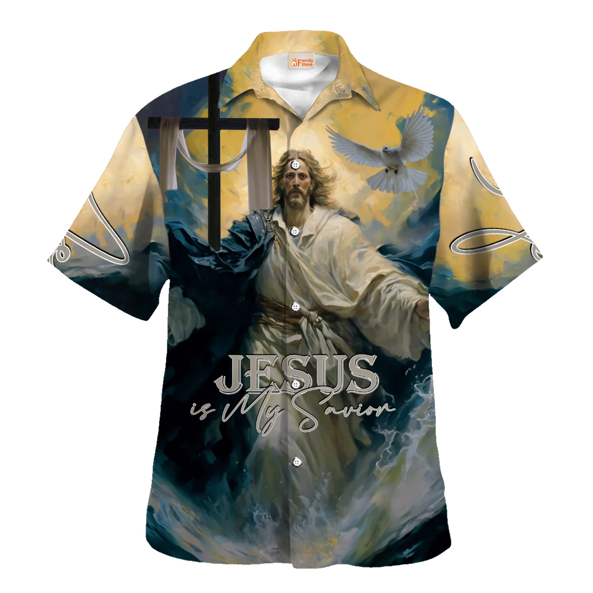 Jesus Is My Savior With Dove - For Men And Women - Hawaiian Shirt