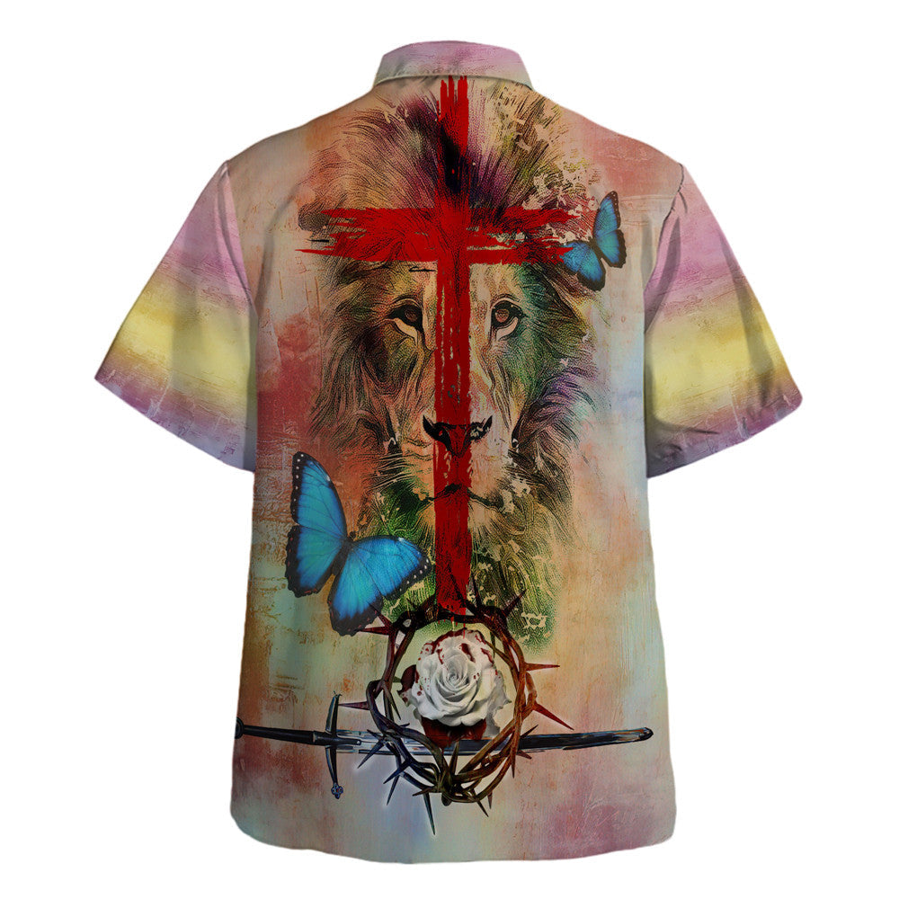 Jesus Lion And Butterfly Colorful - Hawaiian Shirt